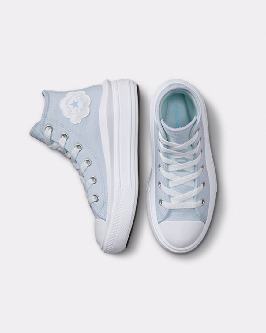 Girls' Converse Chuck Taylor All Star Move Cloud Patch High Top Platform Shoes Blue | AU 09C1EH